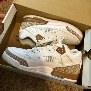 White and Brown Sneakers